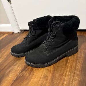 Women’s Black Lace-Up Boots